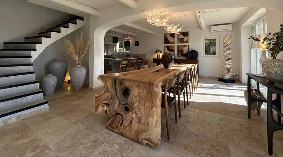 Location mas provençal - maison de prestige dans les Alpilles avec piscine - entrée et salon entièrement rénovés